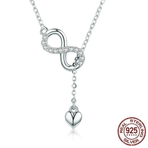 925 Sterling Silver Infinity Love Pendant Necklaces Forever