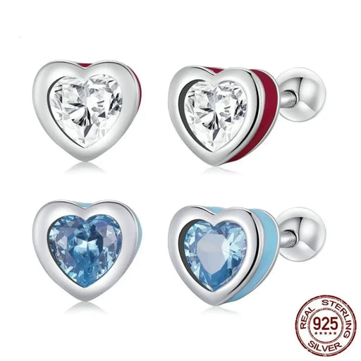 925 Sterling Silver Simple Love Earrings For Women