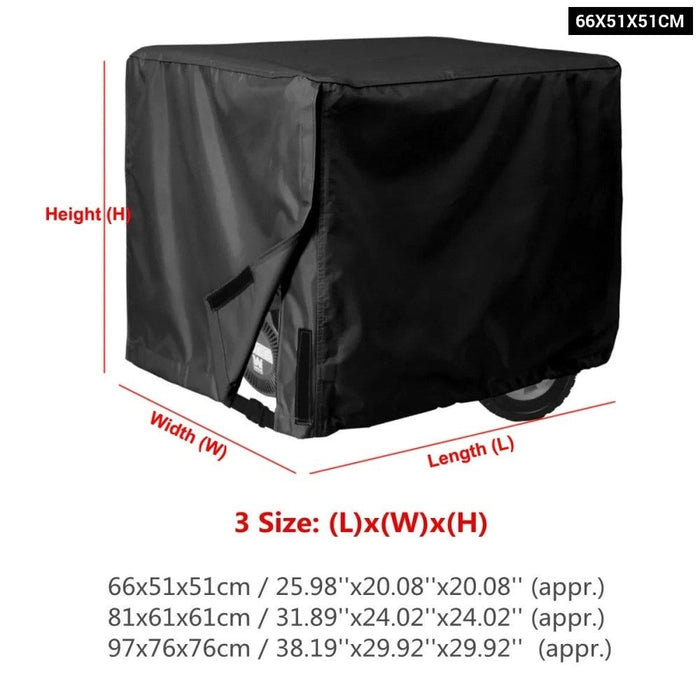 Black Generator Cover Windproof Protective Cover Canopy Shelter Waterproof Oxford Cloth All-Purpose Covers