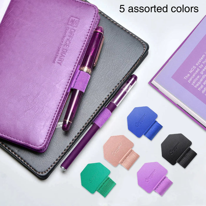 Leather Adhesive Case For Apple Pencil With Elastic Loop Notebook Planner Calendar
