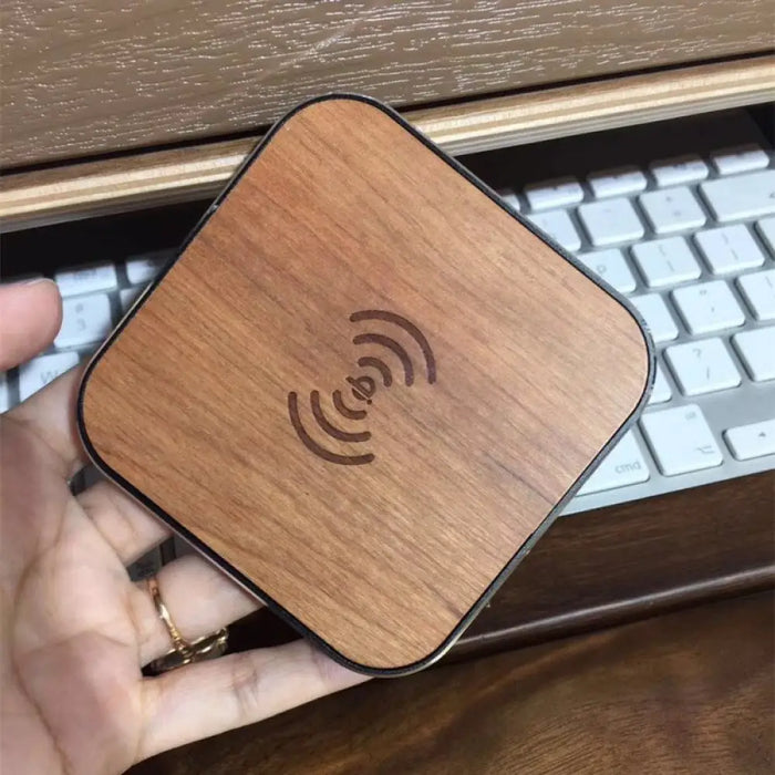 Bamboo Wood Portable Qi Wireless Charger Fast Charging Pad