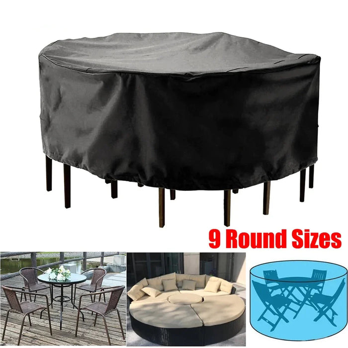 Outdoor Garden Furniture Cover Round Table Chair Set Waterproof Oxford Wicker Sofa Protection Patio Rain Snow Dustproof Covers