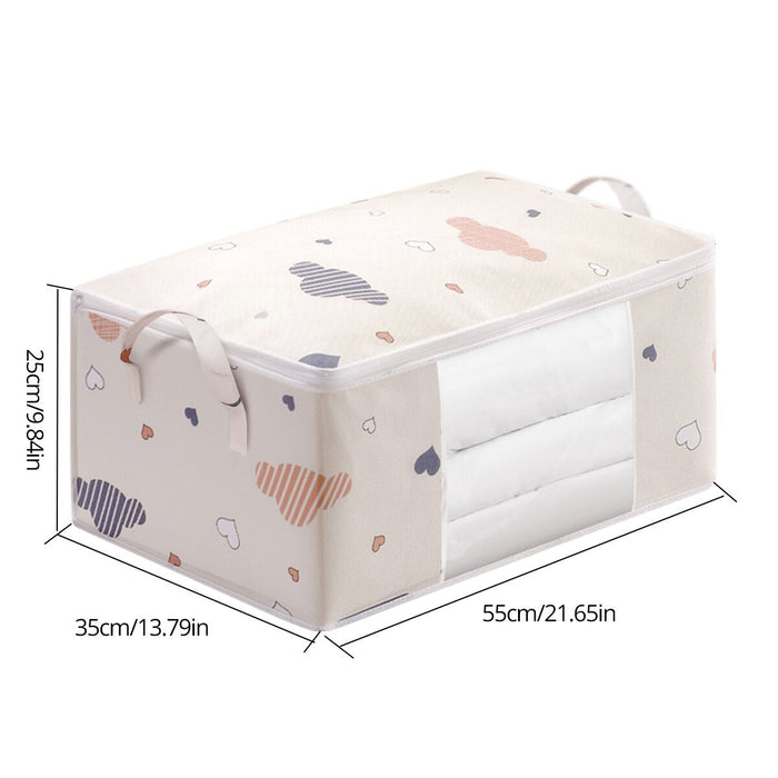 Large Capacity Clothes Storage Bag Organizer With Reinforced Handle Suitable For Blankets Bedding Foldable With Sturdy Zipper