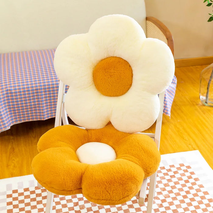 Rabbit Fur Flower Cushion For Office Or Sofa