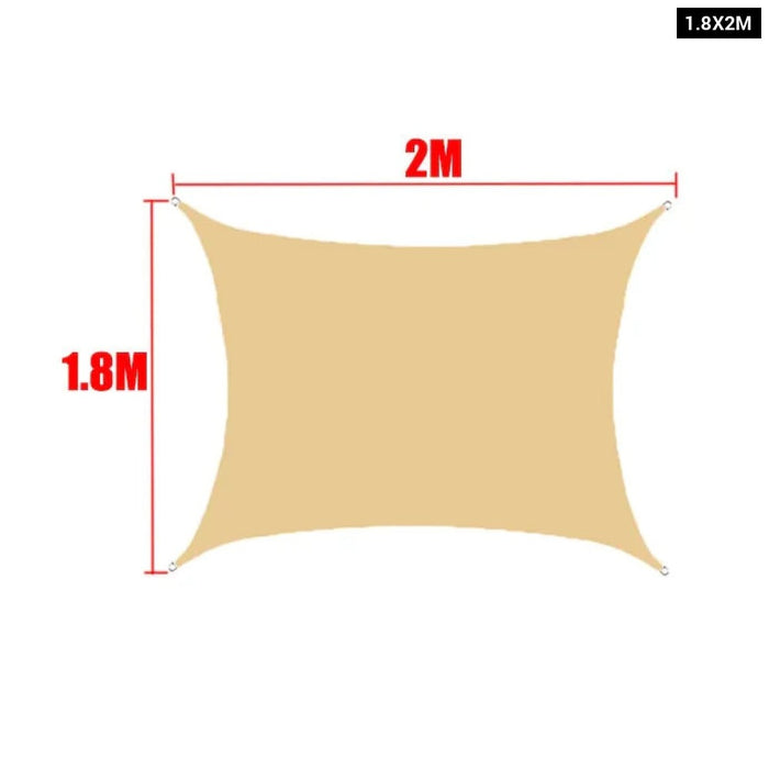 Waterproof 420D Sand Square Rectangle Shade Sail Garden Terrace Canopy Swimming Sun Shade Awning