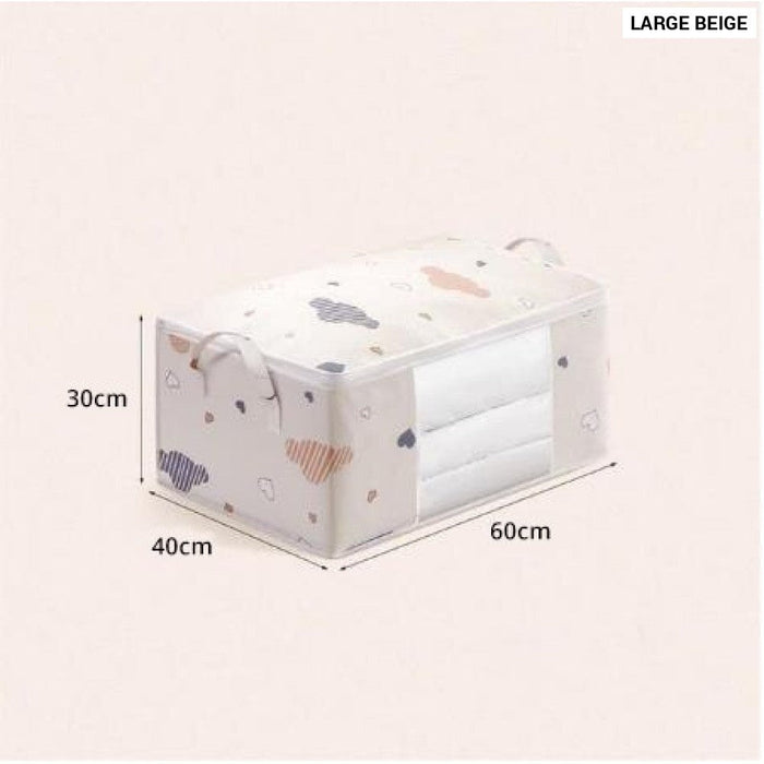 Large Capacity Clothes Storage Bag Organizer With Reinforced Handle Suitable For Blankets Bedding Foldable With Sturdy Zipper
