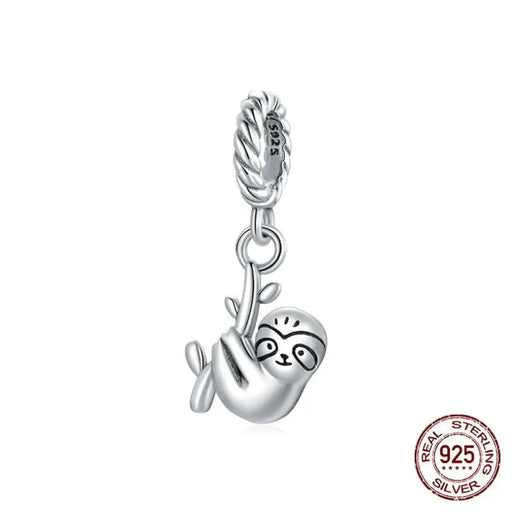 Animal 925 Sterling Silver Cute Little Sloth Charm Fit Women