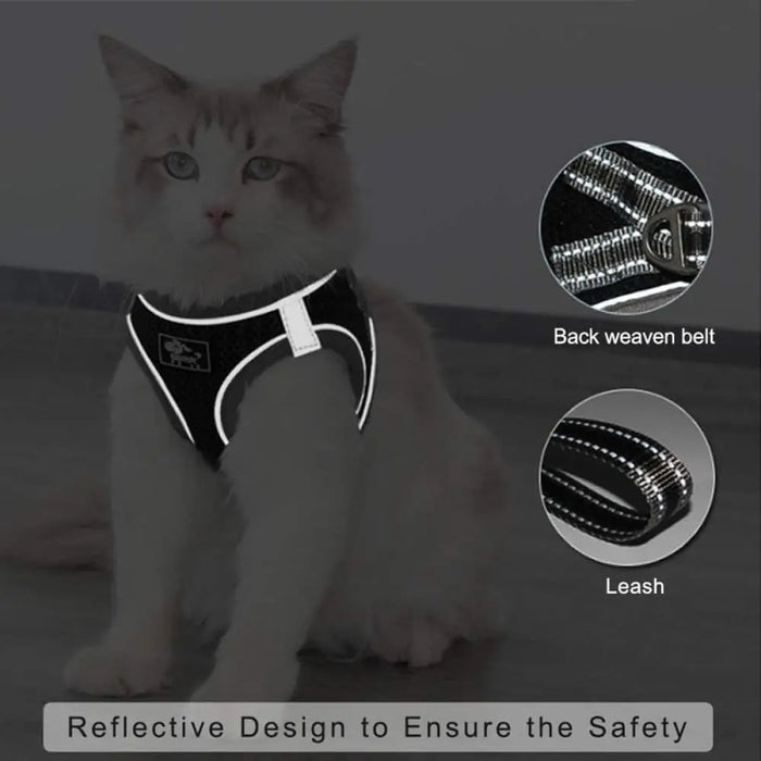 Escape Proof Adjustable Reflective No Pull Pet Harness Leash