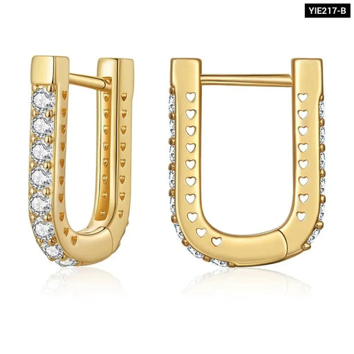 14k Gold Plated Cuff Earrings With Cubic Zircon 12 Colours