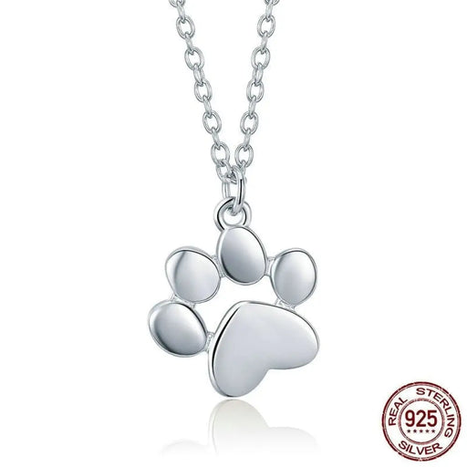 Gold Silver Cat Paw Necklace Dog Footprint Pendant Chain For