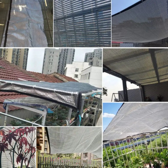 Outdoor Aluminum Foil Sun Shade Net Car Shed Rooftop Shading