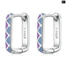 Silver Square Buckle Earrings 925 Sterling Classic French