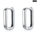 Silver Square Buckle Earrings 925 Sterling Classic French