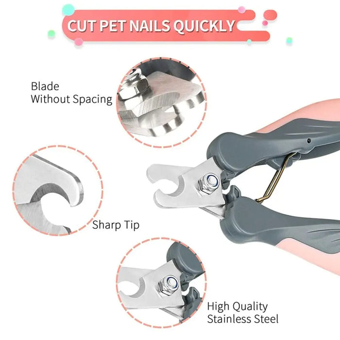 Stainless Steel Sharp Ergonomic Handle Dog Nail Clippers