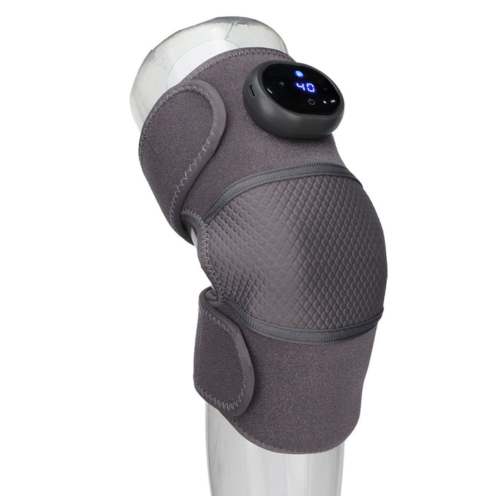 Vibe Geeks Heated Knee Brace Wrap with Massager for Pain Relief- Type C Rechargeable