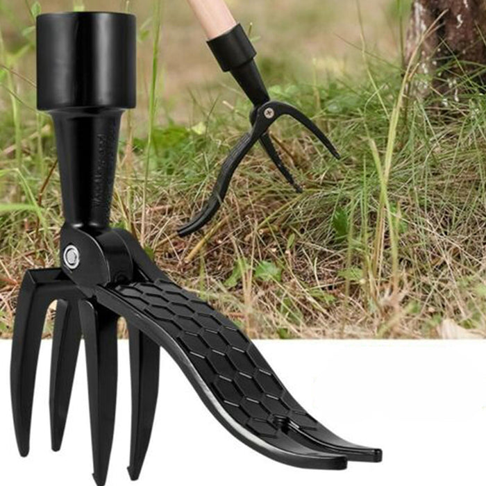 Vibe Geeks Stand Up Weed Puller Tool 4 Claws Manual Weeder Root Remover