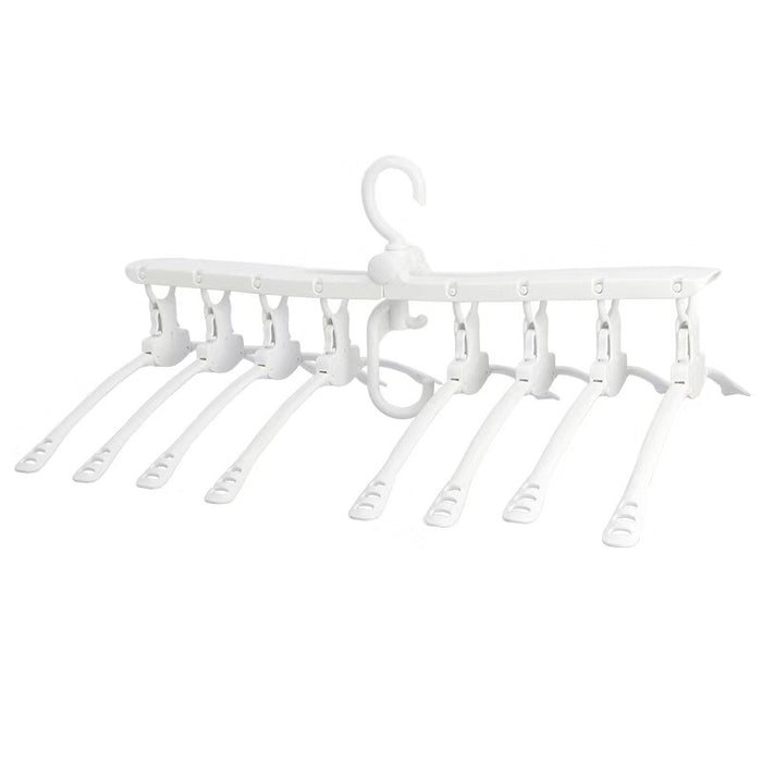 Vibe Geeks 8 In 1 Foldable And 360 Degree Rotatable Clothes Hanger - White