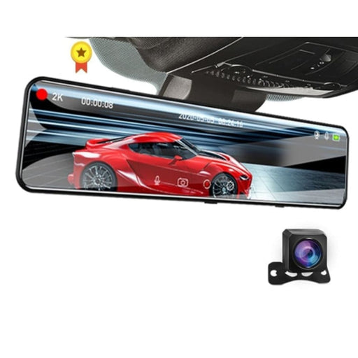 2k Stream Media 12 Inch Touch Dash Camera Mirror