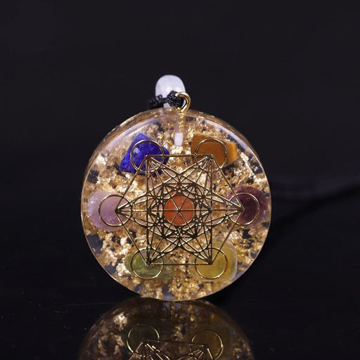 Crystal Stones Chakra Reiki Healing Energy Orgonite Necklace