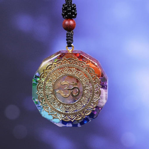 Orgonite Pendant Om Symbol Necklace Chakra Healing Energy