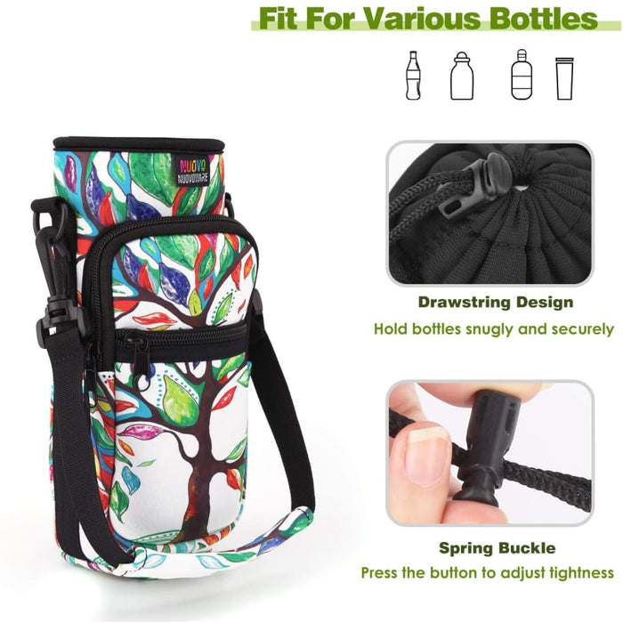 Water Bottle Carrier Holder Bag With Adjustable Strap