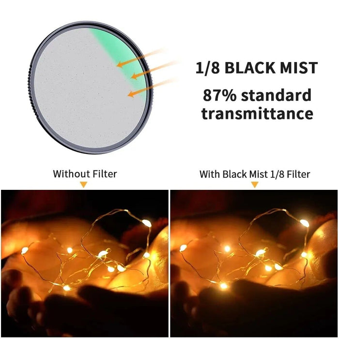 1 4&1 8 Black Mist Diffusion Filter Special Effects for Shoot Video 49mm 52mm 58mm 62mm 67mm 77mm 82mm Camera Filter