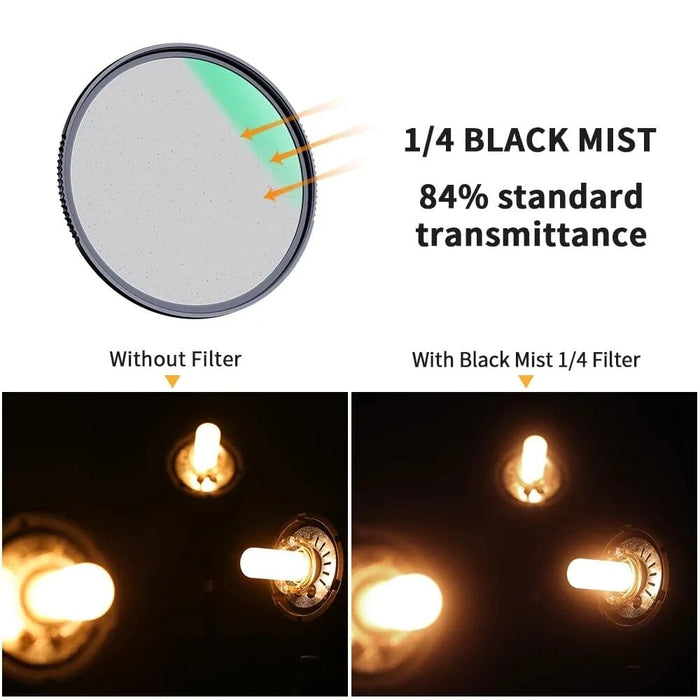 1 4&1 8 Black Mist Diffusion Filter Special Effects for Shoot Video 49mm 52mm 58mm 62mm 67mm 77mm 82mm Camera Filter