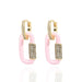 1 Pair Candy Colours Enamel Dangle Earrings With Stone