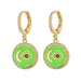 1 Pair Evil Eye Hoop Earrings Multicolour Neon Enamel