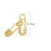 1 Pair Gold Colour Safety Pin Stud Earrings With White Green