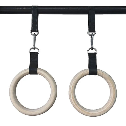 1 Pair Pull Up Wooden Gymnastic Ring Grip With Straps