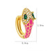 1 Pair Snake Circle Earrings With Crystal Stone 18k Gold