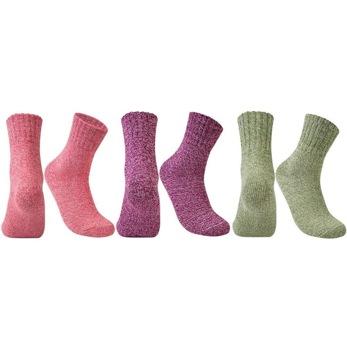 1 Pair Thick Knit Vintage Winter Warm Cozy Crew Socks For Women