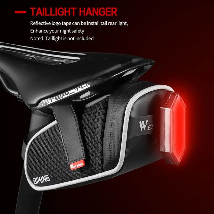 1l 1.8l Waterproof Reflective Bicycle Saddle Bag