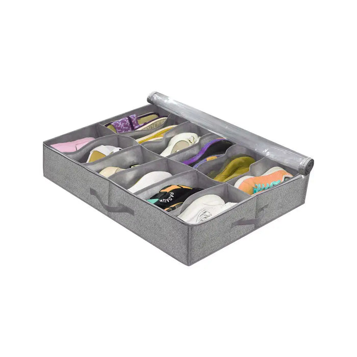 10 Grids Foldable Under The Bed Shoe Storage And Organizer