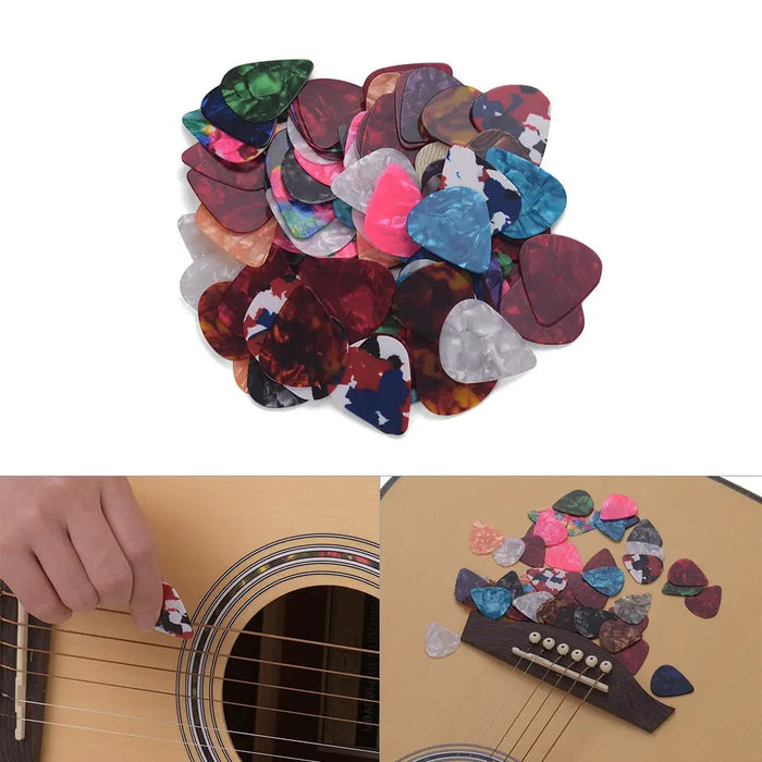 100pcs Pack Acoustic Guitar Picks Colorful Celluloid For