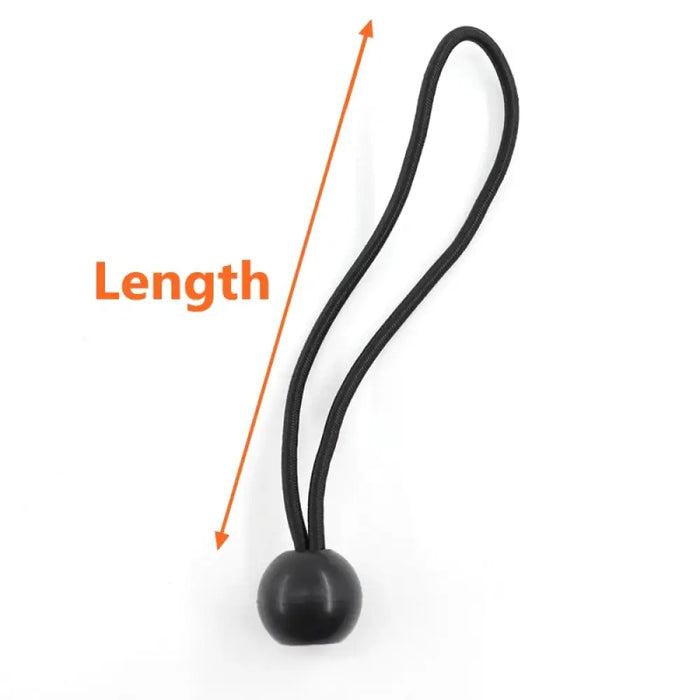 10pcs Black Length Optional Elastic Ball Rope Hiking Tent