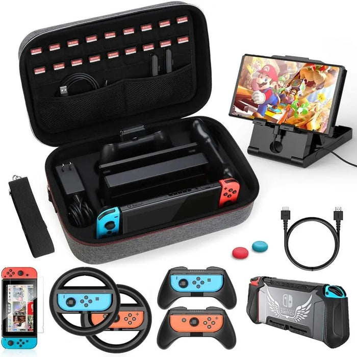 12 In 1 Case & Accessories Kit For Nintendo Switch