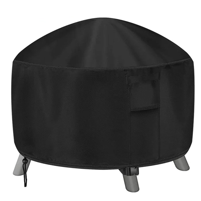 Heavy 600D Waterproof Patio Fire Pit Cover BBQ Grill Cover Outdoor Garden Yard Round BBQ Table Covers