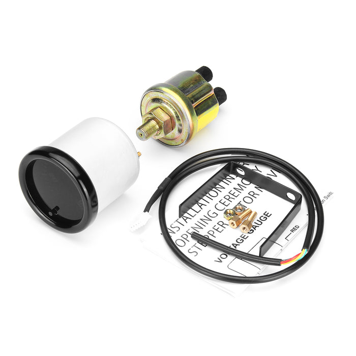 2 52mm 12v Oil Pressure Gauge with Sensor and LED Display