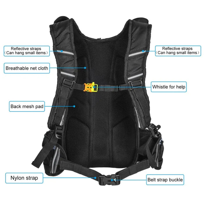 15l Breathable & Reflective Bicycle Backpack With Rain Cover