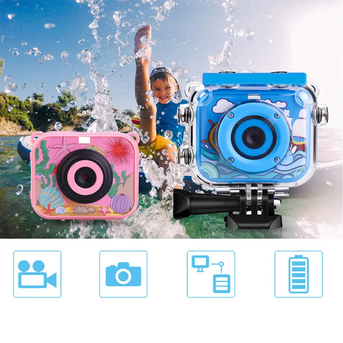 Vibe Geeks 180° Rotation 1080p Hd Kids Action Camera-usb