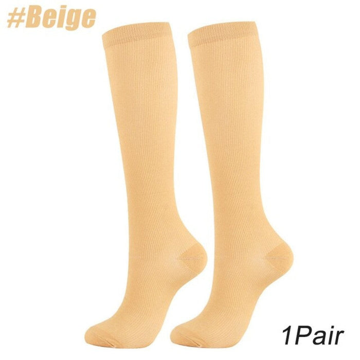 1Pair Copper Calf Compression Socks for Sports Cycling Running Camping