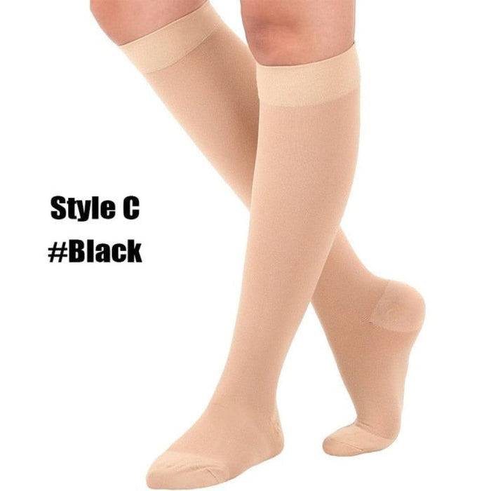 2 Pcs Calf Compression Knee High Open Toe Stockings For Pregnancy, Varicose Veins