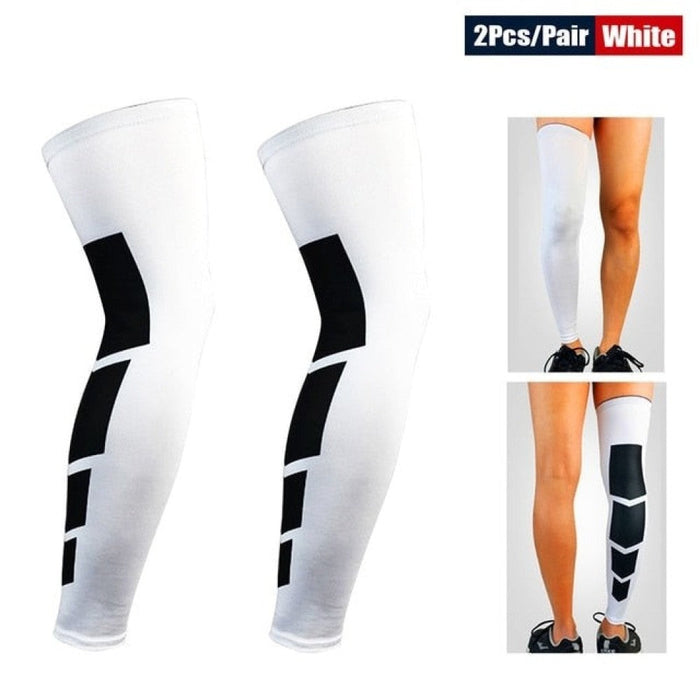 Anti-slip Calf & Shin Splint Sports Compression Long Leg Sleeves For Cycling Running