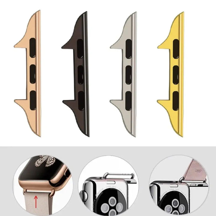 1pair Leather Connector Watch Band For Apple Iwatch