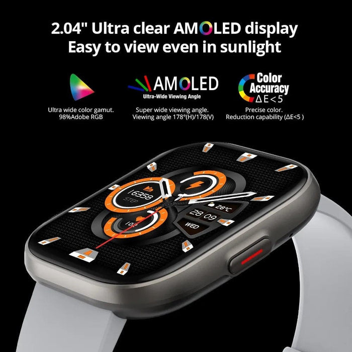 2.04'' AMOLED Screen 100 Sports Modes 7 Day Battery Life Smart Watch For Men Women