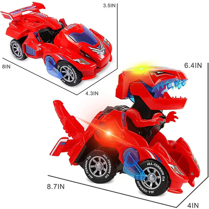 2 In 1 Automatic Transforming Dinosaur Toy Car With Led