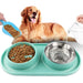 2-in-1 No-spill Detachable Slow Eating Food Water Pet Bowl