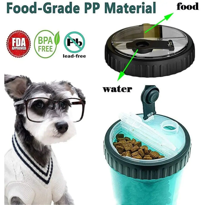 2 In 1 Non-toxic Portable Leakproof Dog Food Water Bottle